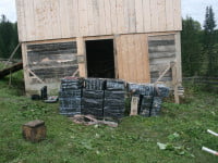 9700 pachete de ţigări ucrainene descoperite într-o magazie din Ulma