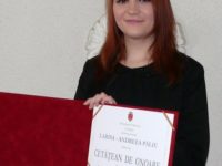 Larisa-Andreea Pălie, cetăţean de onoare la 19 ani
