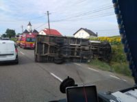 Circulaţie blocată pe E 85, ieri dimineaţă, în urma unui accident
