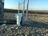 Borna ce marchează primul metru de autostradă a fost vandalizată