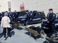 Expoziţie de tehnică militară şi exerciţii demonstrative cu câini de serviciu ai Jandarmeriei Suceava