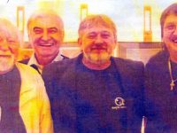 Caricaturiştii Gabriel Bratu, Viorel Corodescu-COV, primarul umorist Marius Ursaciuc şi Maestrul Ştefan Popa-POPA’S