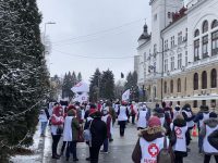 Sindicaliştii din sănătate şi asistenţă socială au protestat faţă de îngheţarea veniturilor