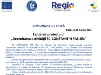 Lansarea proiectului „Dezvoltarea activității SC CONSTANTIN PAS SRL”