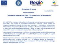 Lansarea proiectului „Dezvoltarea societatii SIM-COOP S.R.L. prin achizitia de echipamente performante”