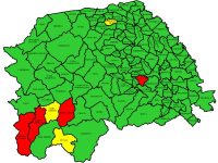 107 din 114 localităţile judeţului, în zona verde