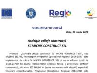 Achiziție utilaje construcții SC MICRIS CONSTRUCT SRL