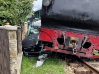 Autoturism făcut sandwich la Moldoviţa