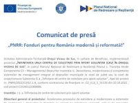 „PNRR: Fonduri pentru România modernă și reformată!”