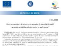 Finalizare proiect „Granturi pentru capital de lucru AGRI-FOOD - acordate entităților din domeniul agroalimentar”