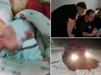 O femeie a născut acasă, asistată video, din cauza vremii