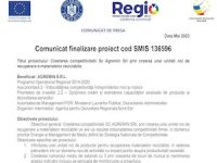 Comunicat finalizare proiect cod SMIS 136596