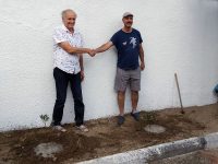 Scriitorul sucevean Constantin Severin şi scriitorul turc Erkut Tokman au plantat doi măslini în curtea bibliotecii municipiului Izmir