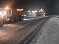 Echipaje de deszăpezire acţionau ieri în zona de munte a judeţului