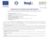  „Digitalizarea întreprinderii 3D PORTAL S.R.L.”