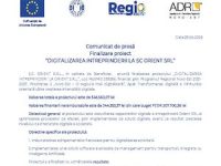 Finalizare proiect „Digitalizarea întreprinderii la SC ORIENT SRL”